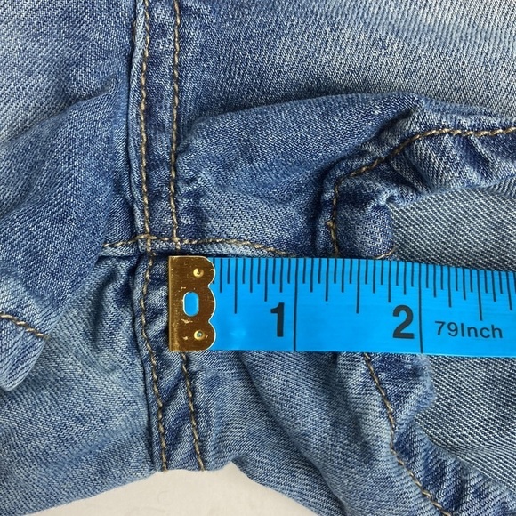 One Teaspoon Denim Chambray Pull-on Shorts Elastic Waist XS Vacation Beach Baggy - Picture 13 of 16